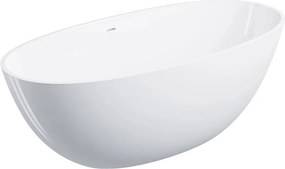 Cada freestanding compozit Omnires Shell M+ finisaj alb lucios 160x75 cm