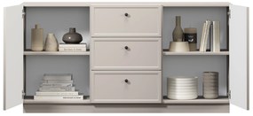 Comodă Lorini 150 cm cu sertare - cașmir / mânere negre