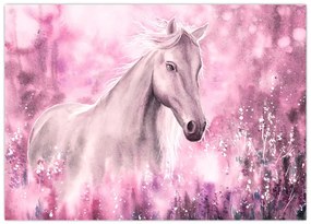 Tablou pe sticlă - Cal pictat (70x50 cm)