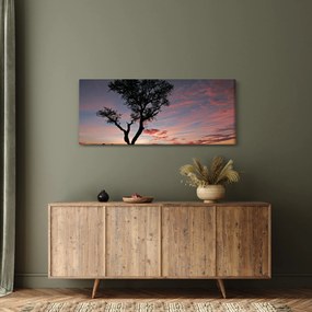 Tablou - Copac și nuanțe roșiatice (120x50 cm)