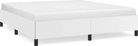vidaXL Cadru de pat, alb, 180x200 cm, piele ecologică