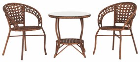 Set de gradina din rattan  1 + 2, maro, JARUB