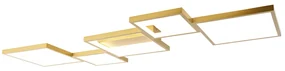 Plafoniera aurie cu LED inclus, cu dimmer pe 3 trepte, 5 lumini - Lejo