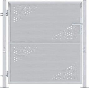 vidaXL Poartă de grădină Argintiu 85 x 97 cm Oţel inoxidabil