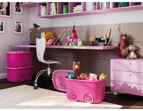 Cutie de depozitare pentru copii roz din plastic 58x39x32 cm Funny Box – KIS