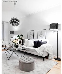 ByRydens 1988780-4007-LED Lampă de podea ORLANDO 1xE27/5W/230V+LED/3W neagră