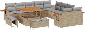 vidaXL Set de canapele pentru grădină 17 pcs Beige și gri deschis