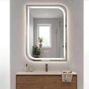 Oglindă LED ZONE 70X50 BRUSH GOLD