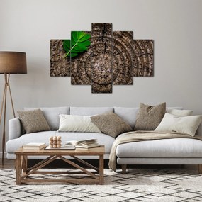 Tablou cu frunză pe trunchi de copac (150x105 cm)