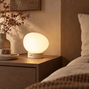 Lampă de masă Japandi bej cu sticlă opal - Sally
