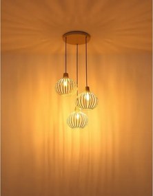 Globo 33379319 - Lustră MATEO suspendată pe cablu, 3xE27/40W/230V, bej