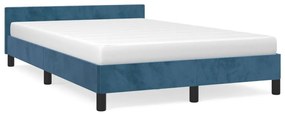 347565 vidaXL Cadru de pat cu tăblie, albastru închis, 120x200 cm, catifea
