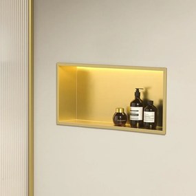 RAFT BAIE INCASTRAT PERETE LED 30x60 brush gold