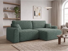 Canapea extensibila reversibila in forma de L NORDEN TILIA 250x140 cm, verde