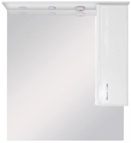 Dulap suspendat pentru baie Bianca Plus 85, alb lucios, deschidere pe dreapta