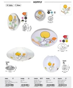 Aplica camera copii motiv iepuras si balon Hopply LED CCT