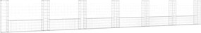 vidaXL Coș de gabion în formă de U cu 7 stâlpi, 740x20x100 cm, fier