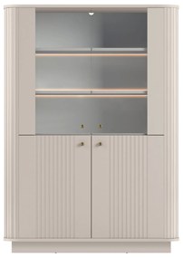 Vitrină Vesper 60 cm cu mânere aurii - culoare cașmir
