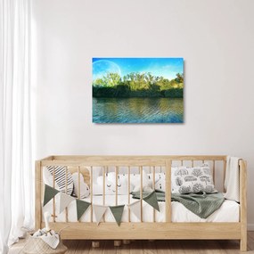 Tablou pe sticlă - lac (70x50 cm)