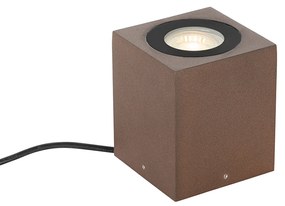 Proiector de grădină industrial maro ruginiu pătrat IP65 - Lennard