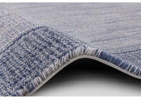 Covor albastru închis din lână 133x180 cm Linea – Agnella