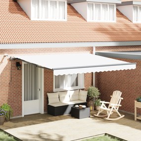 Marchiză retractabilă automatizată cu LED alb 400x350 cm