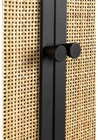 Dulap vinotecă din ratan negru 18x100 cm Guuji - White Label