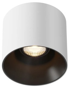 Spot LED aplicat, plafoniera dimabila design tehnic Alfa alb, negru 12,5cm, 3000K