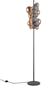 Lampadar gri-auriu cu abajur din sticlă (înălțime 155 cm) Bubble – Trio Select