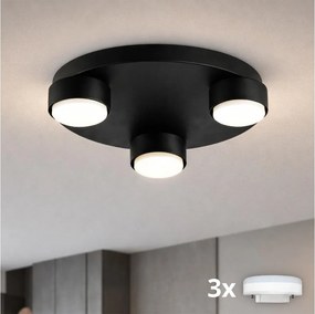 Brilagi - Plafonieră LED MONO 3x GX53/30W/230V, Ø 30 cm, negru