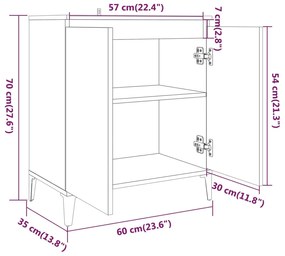 Servanta, stejar maro, 60x35x70 cm, lemn prelucrat 1, Stejar brun