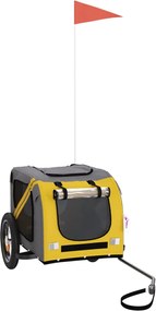 vidaXL Remorcă bicicletă animale companie, galben/gri, oxford/fier