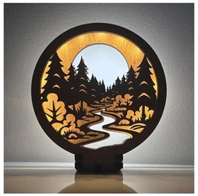 Li-Go 23580/DUB2 - Lampă decorativă de masă LED dimabilă, 12W/230V, 20x22 cm, stejar lucios