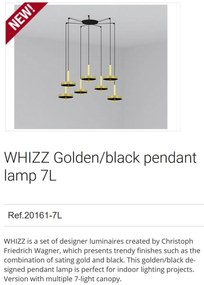 Lustra cu 7 Pendule design modern WHIZZ auriu/negru