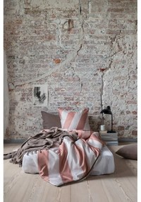 Lenjerie de pat cărămizie/bej din bumbac satinat pentru pat de o persoană 140x200 cm Diagonal – Mette Ditmer Denmark