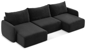 Colțar negru extensibil/cu spațiu de depozitare Kalena – Makamii