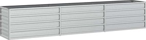vidaXL Strat înălțat de grădină argintiu 240x40x45 cm oțel galvanizat