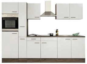 Mobilă de bucătărie Yorki 300, corp din stejar Yorki, cu față alb satinat