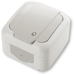Priza simpla, montaj aplicat, protectie IP54, gri, Palmiye Viko