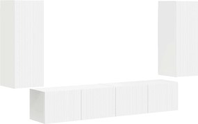 vidaXL Set Dulap pentru Televizor Montat pe Perete Pe perete 4 pcs Alb