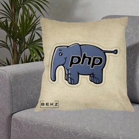Perna Personalizata PHP Elephant, 40x40 cm, Crem, Husa Detasabila, Perna Inclusa, BEKZ®