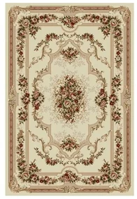 Covor crem cu flori si medalion 574 120 X 170
