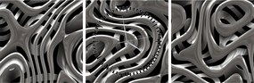 Tablou - Abstractizare metalică (cu ceas) (90x30 cm)