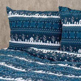 Lenjerie de pat 4Home Winter village, din bumbac, 140 x 220 cm, 70 x 90 cm