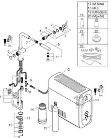 GROHE 31539000 - Baterie pentru chiuvetă BLUE HOME, pipa în L, crom lucios