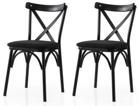Set de scaune de sufragerie Ekol Black and Black,2 buc.