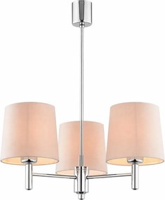 Brilagi - Lustră cu tijă MONTE 3xE27/60W/230V bej/crom lucios