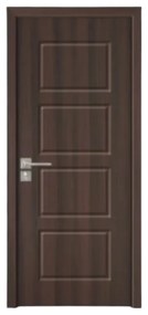 Usa Interior din MDF Novo Doors ND82, Cadru din Lemn Masiv, KIT COMPLET, Toc , Manere si balamale incluse (Culoare: Alb, Toc: Fix, Maner: Patrat