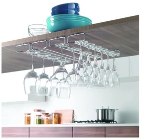 Set 2 suporturi de perete pentru pahare de vin Rail - Metaltex