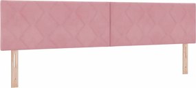 vidaXL Tăblie LED Roz 200 cm Catifea